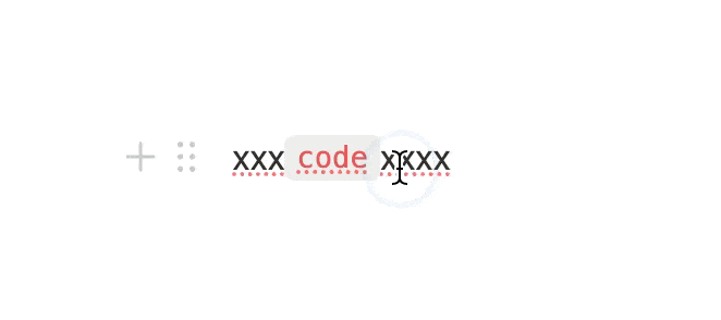 Code block cursor affinity demo